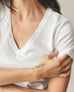 Women's Premium Slub V-Neck Tee - Bone